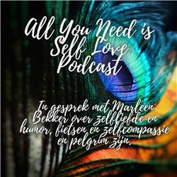 Podcast Zelfliefde en Humor, Fietsen en zelfcompassie en pelgrim zijn met Marleen Bekker.