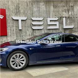 Het aandeel Tesla is te duur
