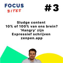 #3 Sludge content - 10% of 100% van ons brein - 'hangry' zijn - expressief schrijven - zenpen.app